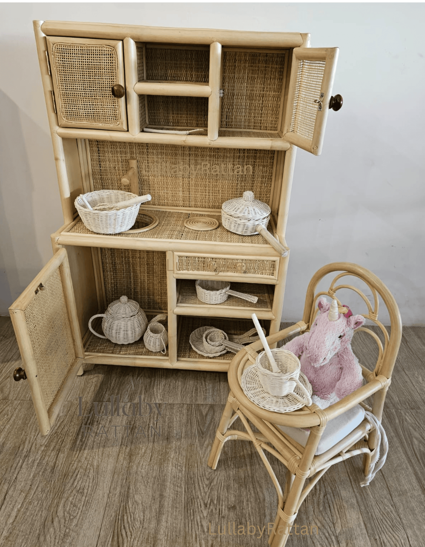 Sweet Moments Rattan Doll High Chair