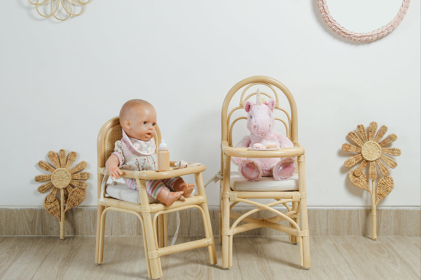 Little Feast Rattan Doll High Chair