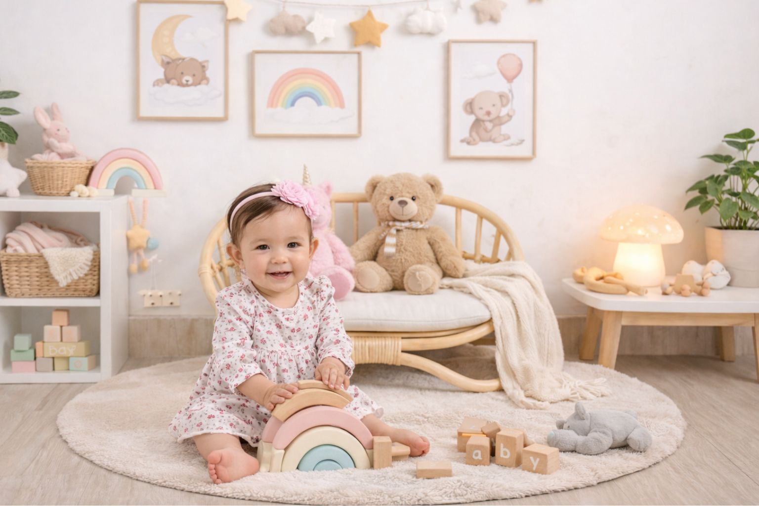 This charming miniature rattan bench, is presented as a sophisticated and unique baby gift. Its craftsmanship and timeless design make it a standout choice for a first birthday gift or 1st birthday gift or toddler gift. 