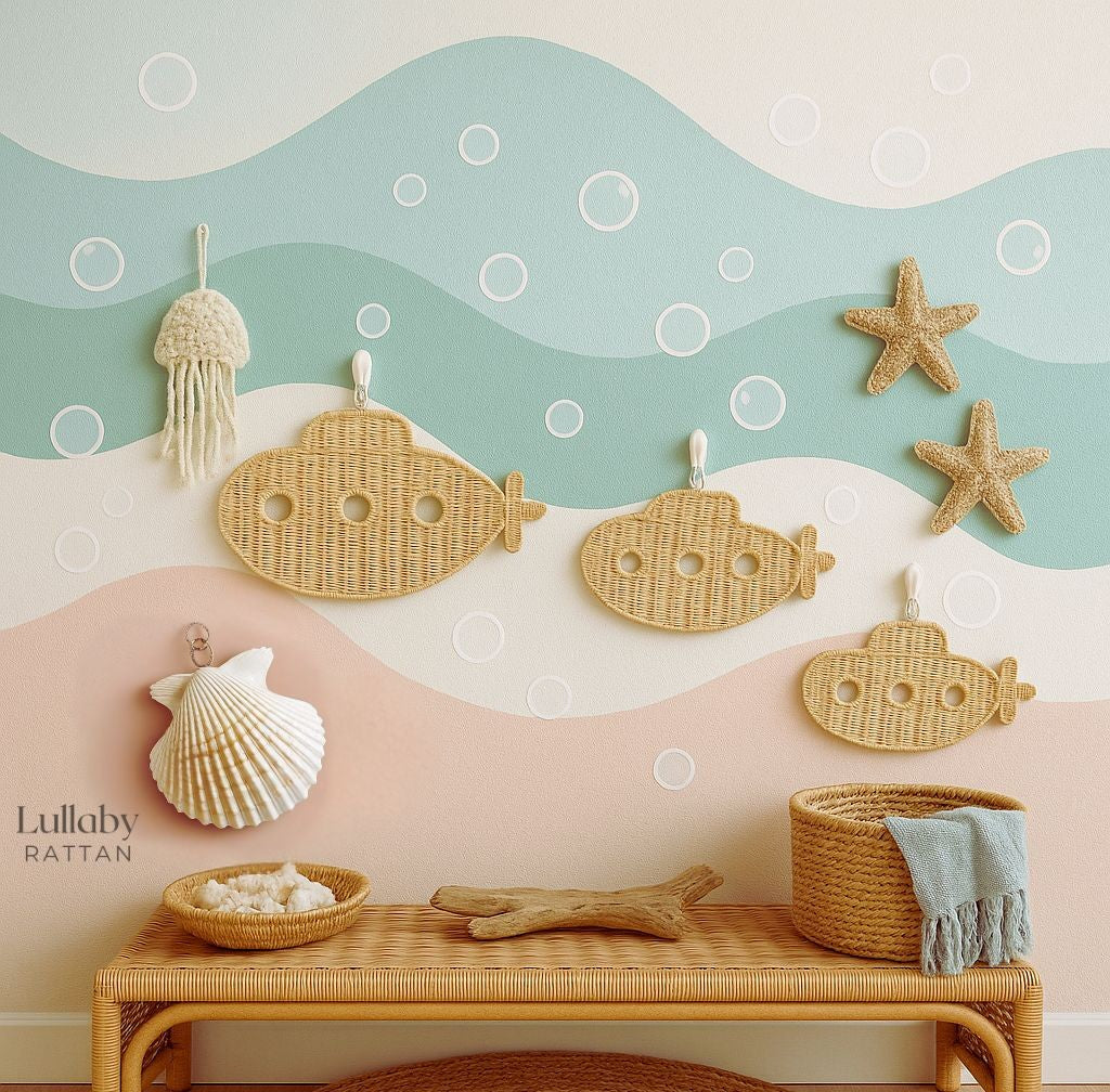 Dreamy Submarine Rattan Wall Décor