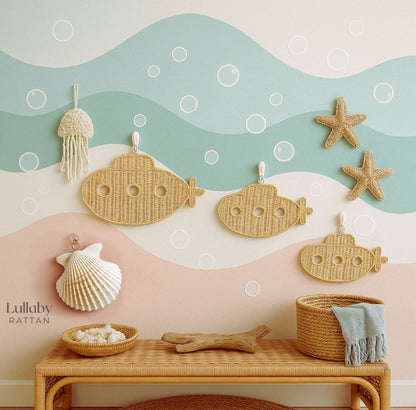 Dreamy Submarine Rattan Wall Décor