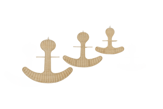 rattan made anchor wall art for kids who love the ocean or people who want the sea breeze style